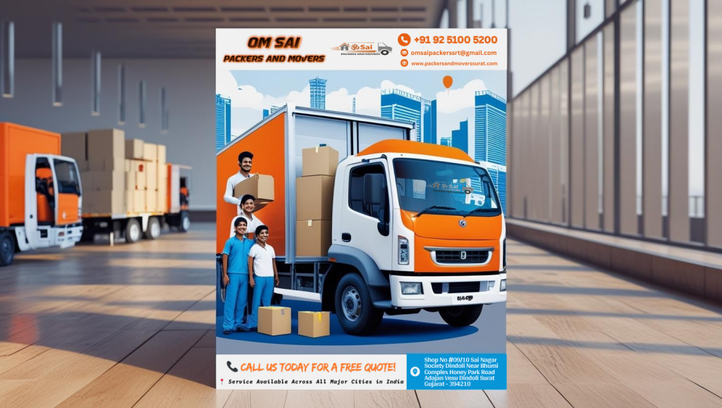 Om International Packers and Movers team loading household items into a moving truck for safe relocation